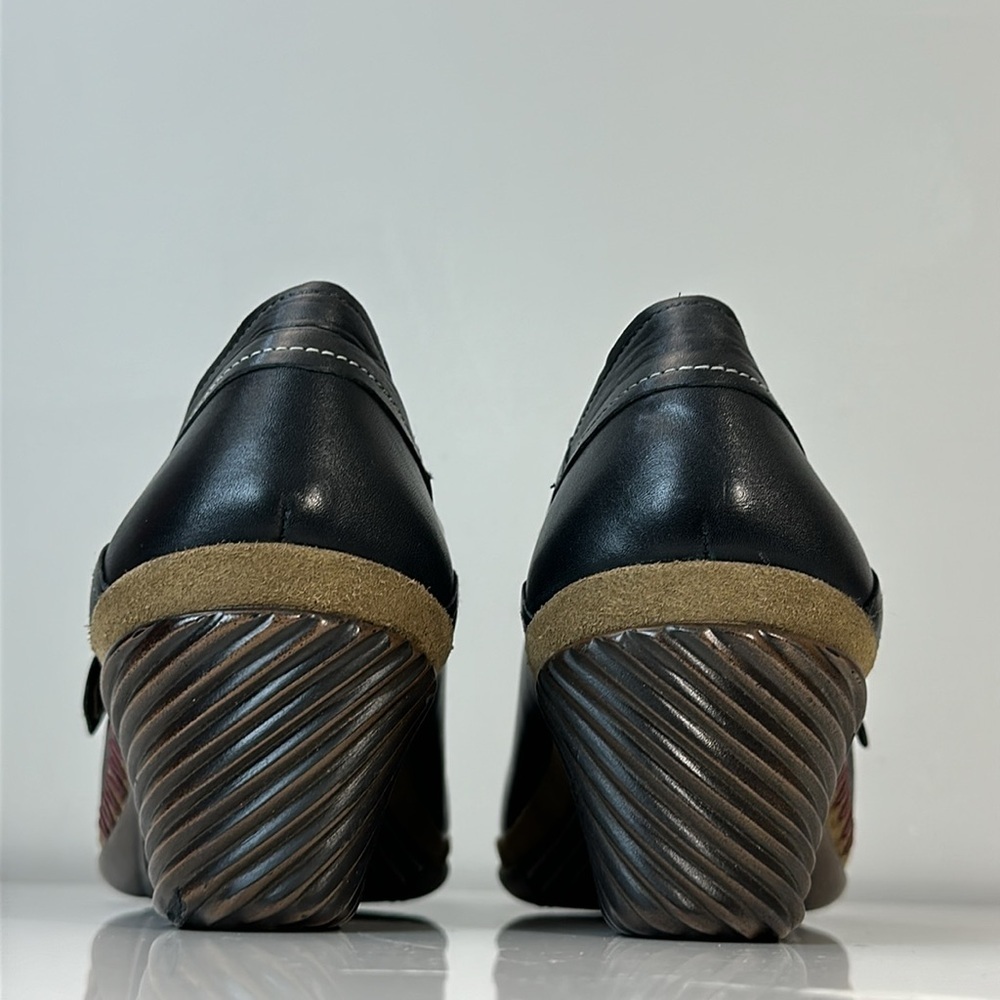 Romika Black Leather Mary Jane Wedge Heel Shoes Size 41(10-10.5) - Picture 6 of 16